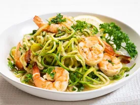 Паста с креветками и цукини